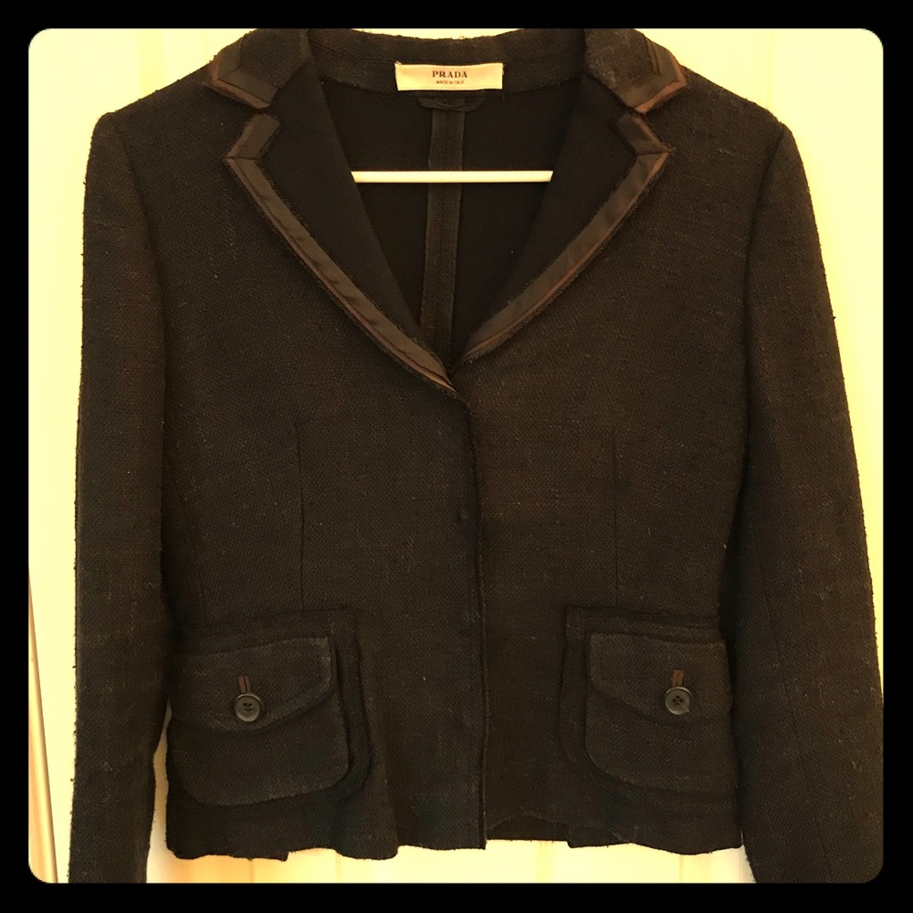 Prada lightweight Blazer with Brown Trim size 40